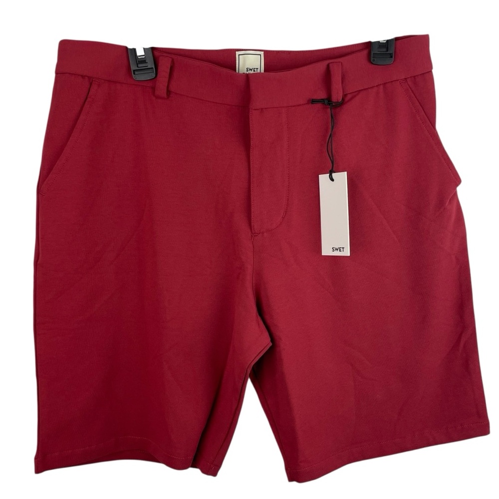 Swet Tailor | Red Performance Zip Fly Shorts New